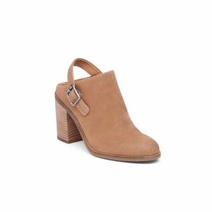 Lucky Brand Suede Mule with block heel and strap